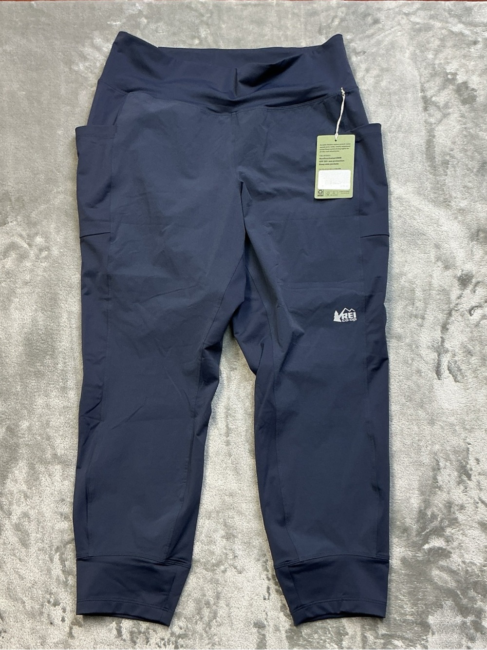 REI Co-Op Trailmade Tights Women’s 1XL hiking outdoor blue joggers UPF 50+